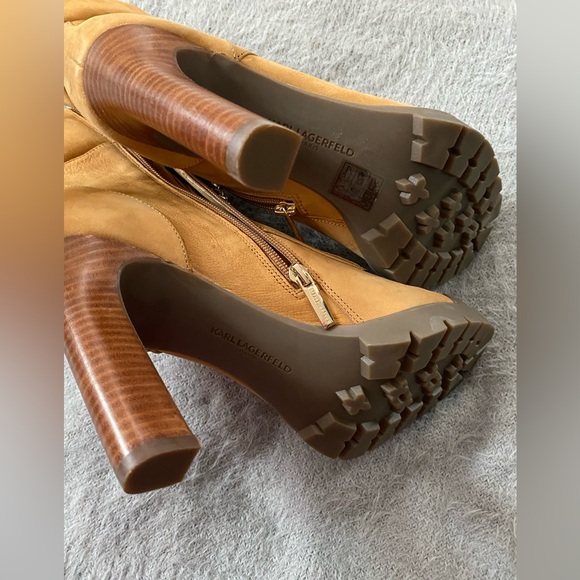 KARL LAGERFELD PARIS • Victoria Ankle Boots • Tan Nubuck - Picture 9 of 15